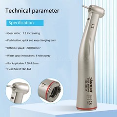 1:5 LED Electric Handpiece High Speed Contra Angle TI-MAX Fit NSK X95L Z95L