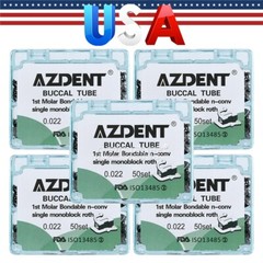 50 Sets AZDENT Dental Monoblock Buccal Tubes 1st Molar Roth 022 Bondable Non-Con