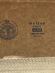 ULINE S-20477 15”x12”x3” 200# Corrugated Shipping Boxes Kraft VARIATIONS