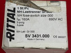 RITTAL SV 3431.000 FUSE SWITCH DISCONNECTOR FOR 3 POLE 160A 690V AC