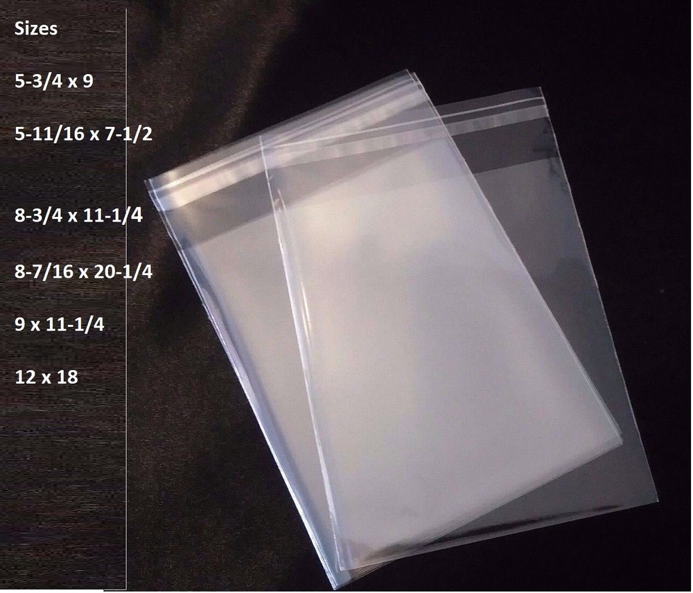 Clear Resealable Self Adhesive Seal Cello Lip & Tape Plastic Bag 1.2 mil (N)
