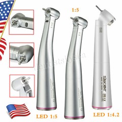Dental LED Fiber Optic Contra Angle Handpiece 1:4.2 1:5 1:1 Increasing / NO-LED