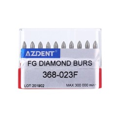 AZDENT Dental FG Diamond Burs Fine Red Football #368-023F 10pcs/pack USA