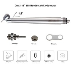NSK Style Dental LED 45° Degree Surgical High Speed Handpiece Push Button 4 Hole
