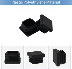 1 1X1 Square Tube End Cap Plastic Plugs 12 Pack, 1X1 1 Inch Square Tubing Plug 1