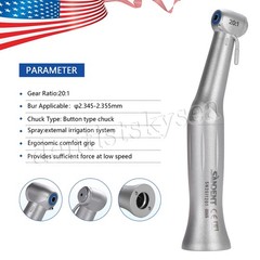 Dental surgical Implant handpiece 20:1 reduction contra angle low speed push