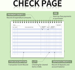 Checkbook Register, Check Registers for Personal Checkbook, Financial Ledger, Ch