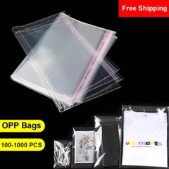 100 Clear Resealable Recloseable Self Adhesive Cello Tape OPP Poly Plastic Bags