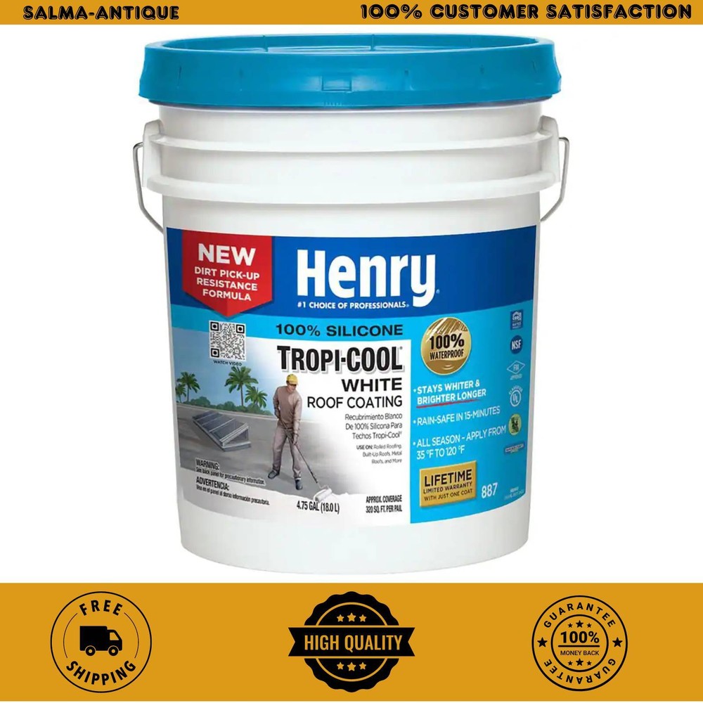 887 Tropi-Cool 100% Silicone White Roof Coating 4.75 Gal.