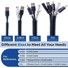 25Ft 1/2″ Marine Grade Conduit Car Home Tubing Split Wire Loom Black Sleeve tube