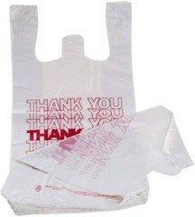 Bags 1/12 Extra Small 7×3.5×13 THANK YOU T-Shirt Grocery Shopping Bags Plastic