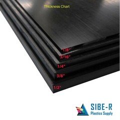 Acrylic Plexiglass Sheet – 1/2″ Thick – Black Opaque (#2025) – 4″ x 4″