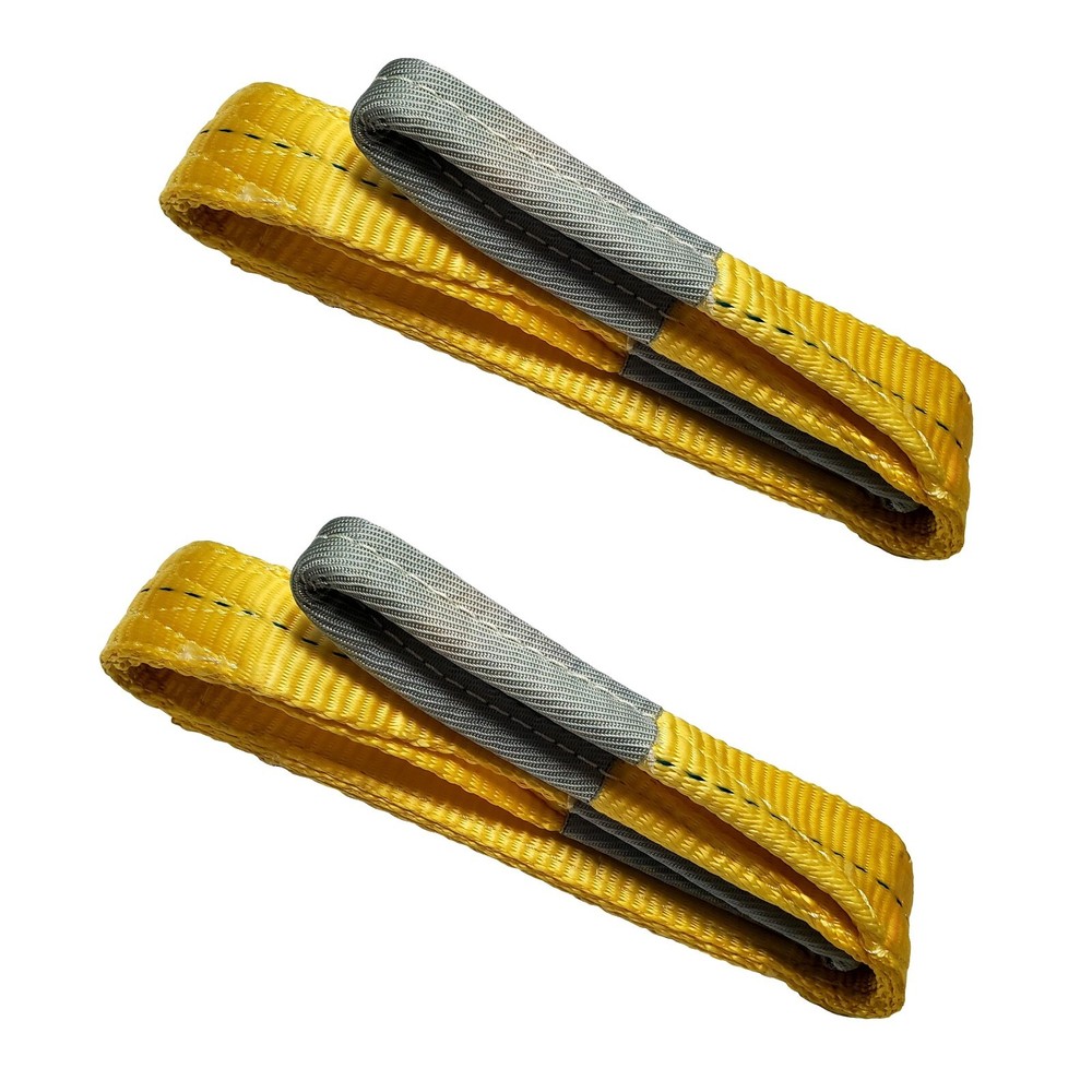 2 Pack Heavy Duty 2-Ply 2″ x 3ft Polyester Web Sling Lifting Strap WLL 6200 lbs