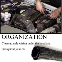 Braided Split-Sleeve Wire Loom for High-Temperature Automotive Harness Wrapping
