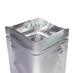 Flat Silver Metallic Mylar Foil Zipper Seal Resealable Bags Smell Proof Pouch