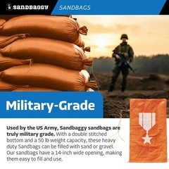 Sandbags – 10 Orange – Empty Sand Bags for Flood – Sandbag Bag Poly by Sandbaggy