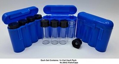 4x 1oz Gold Vials & Storage Carry Case Dredge Panning Mining Prospect BLUE 001