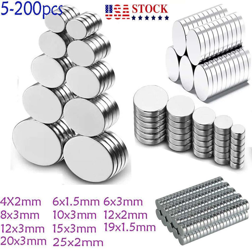 N52 LOT Neodymium Magnets Disc Round Super Strong Rare Earth Small Large Magnet
