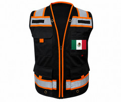USA FLAG HIGH VISIBILITY Surveyor Two Tones Safety Vest Mesh front & back