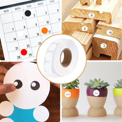 1000 PCS Dot Stickers 1/2 Inch Circle Small Round Coding Labels Blank White Col