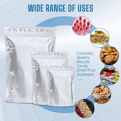 50/100 Mylar Stand-Up Food Storage Bags Resealable 9mil w/300cc Oxygen Absorbers