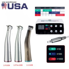 Dental Brushless Electric Micro Motor /1:5 Increasing 1:1 Contra Angle Handpiece