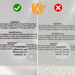 Clear Bags Resealable with Suffocation Warning Poly OPP Cello Merchandise Bags