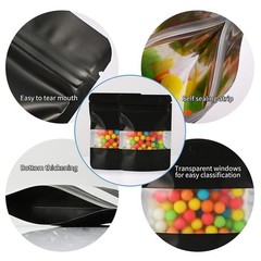 Mylar Foil Food Storage Stand Up Zip Seal Pouch Smell Proof Bags with Window USA