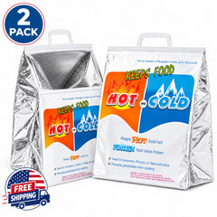 2 Pack Hot Cold Insulated Food Delivery Bags Thermal Grocery Shopping Cooler