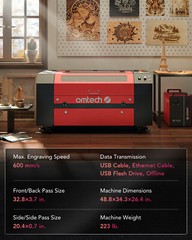 OMTech 28×20 in. 60W CO2 laser Engraver Cutter Marker with CW-3000 Water Chiller