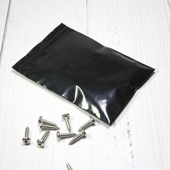 100 Flat Black Poly Plastic Poly QuickQlick™ Zipper Seal Baggie Pouches 3.5×5″