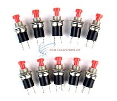 Mini Push Button SPST Momentary N/O Switch Red 2 Pins 10 Pack NB-602