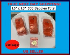 300 Quality 1515 APPLE BRAND Baggies 1.5″ x 1.5″ Reclosable Zipper Bags RED