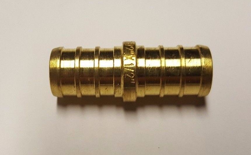 25 Pcs. 1/2″ Pex Coupling – Lead Free Brass, Half Inch Crimp Coupling 23-3-4=25
