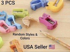 3PCS Mini Pencil Sharpener School Creative Stationery Cartoon Cute Shape Pencils
