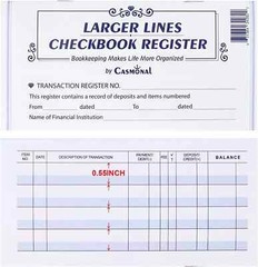 Larger Lines Checkbook Register, Check Registers for Personal Use,…