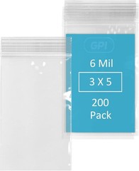 6 Mil, Extra Heavy-Duty, 3″ x 5″ Clear Plastic Reclosable Zip Bags, Puncture-…