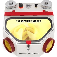 Dental Twin-pen Double Pen Sand Blaster Sandblaster Unit w/LED Bulb 2 Tanks