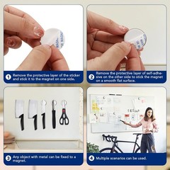 Versatile 6 Pack of 1.26″ Round Neodymium Magnets with Strong Adhesive