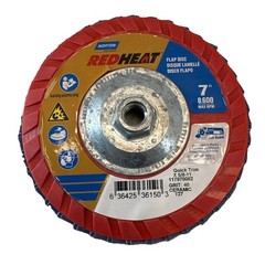 5 Norton Red Heat 7”x 5/8-11 Flap Disc Grinding Wheel 40 Grit Type 27 Quick Trim