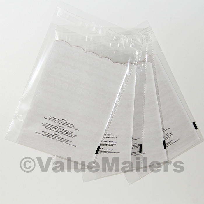 200 10×13 1.5 Mil Bags Resealable Clear Suffocation Warning Poly OPP Cello Bag