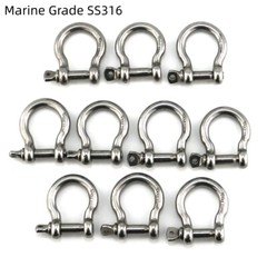 10 Pack 1/5″ Mini Shackle D Rings Stainless Steel Small Anchor Rigging Shackle