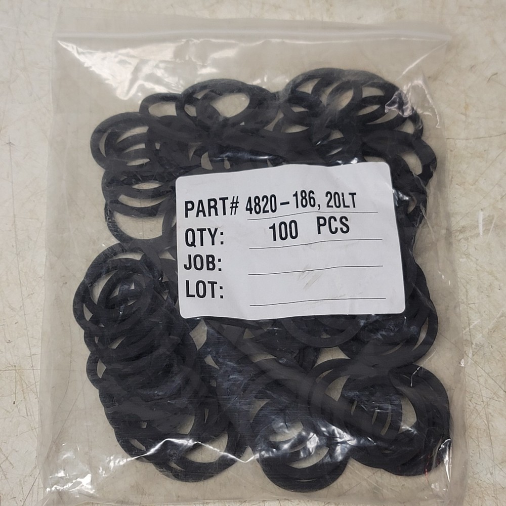 Flat Rubber Gaskets 1-5/8 OD 1-1/4 ID 1/8 Thick, Lot of 100, Unbranded