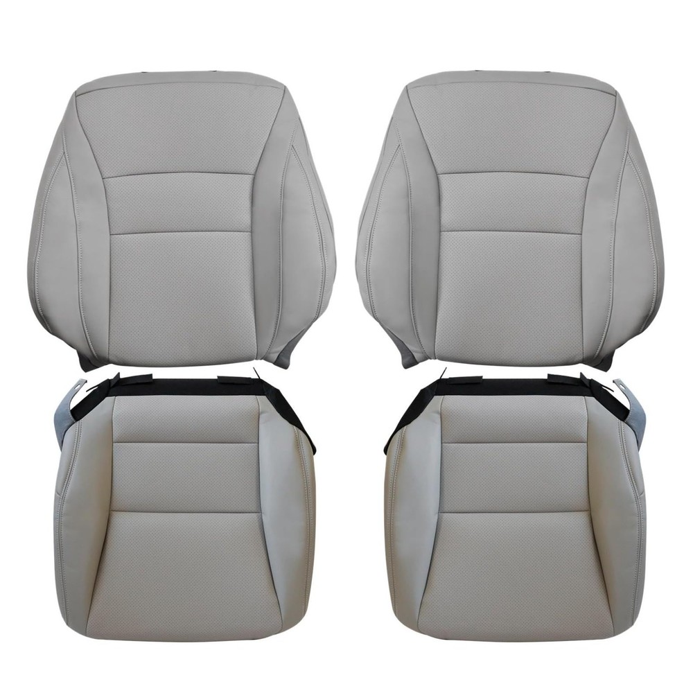 Gray Perforated Microfiber Leather Front Seat Covers Honda Accord Sedan 13-17