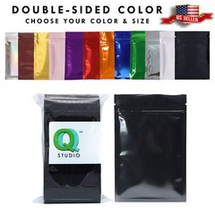 Metallic Mylar Foil Resealable Zipper Seal Food Storage Bags in Variety Colors