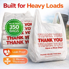 350 Thank You Plastic Bags Grocery Shopping Retail Bulk Store Business