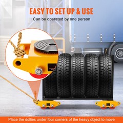 4PCS 17637LBS/8T Machinery Skate Dolly Machinery Mover Loading 4 PU Wheels