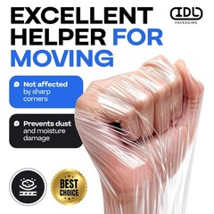 IDL Packaging 3″ Stretch Wrap Mini Roll, 700 feet, Rolls + Handle, Clear
