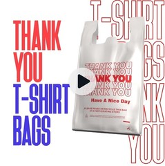 Thank You Plastic T-Shirt Bags 11.5×6.5×21 for Grocery Retail Shopping 100 pack