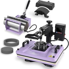 12×15 Inch, 360° Swing Away 5 in 1 Heat Transfer Machine, Multifunctional Hea…